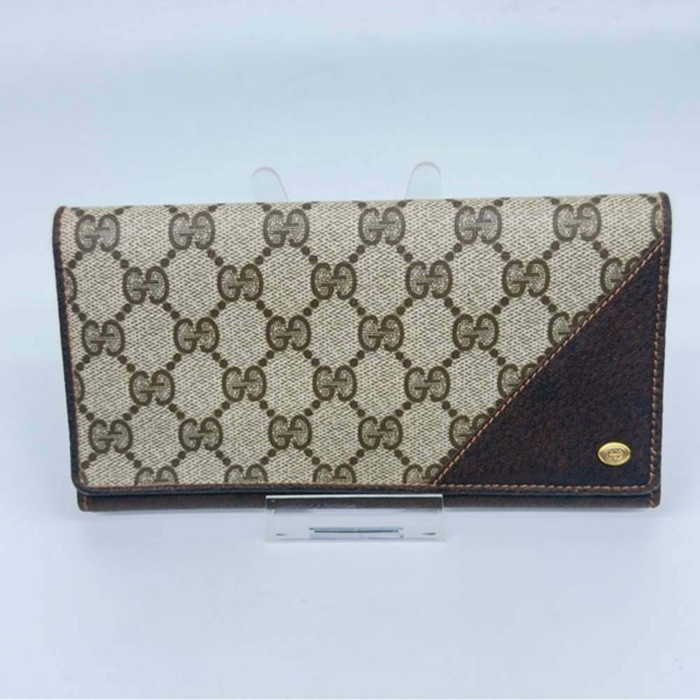 Gucci Vintage GG Canvas & Leather Wallet • Brown • Bifold